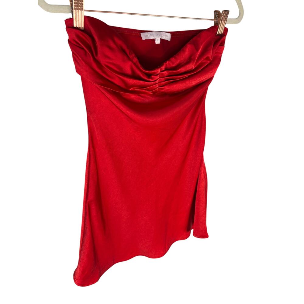More to Come Paloma Strapless Mini Dress Satin Party Cocktail Hoco Formal NYE XS - Picture 5 of 11